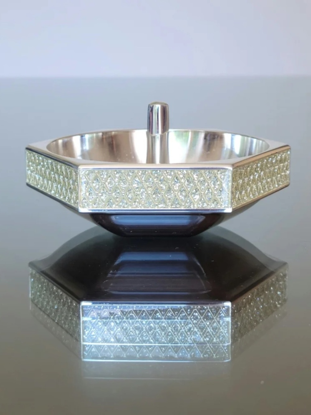 NIB Waterford Lismore Diamond Silver Ring Holder